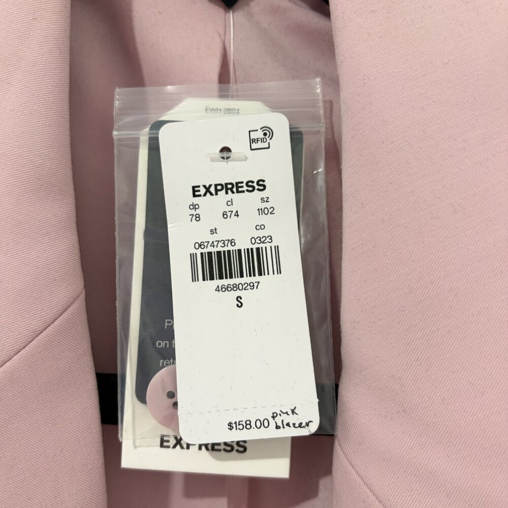 Express Double Breasted Cinched Boyfriend Blazer - Picture 8 of 8